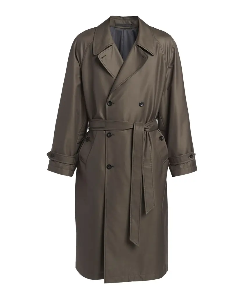 Giorgio Armani Men's Silk and Nylon Belted Overcoat | Image 1 Giorgio Armani Men's Silk and Nylon Belted Overcoat | Image 1