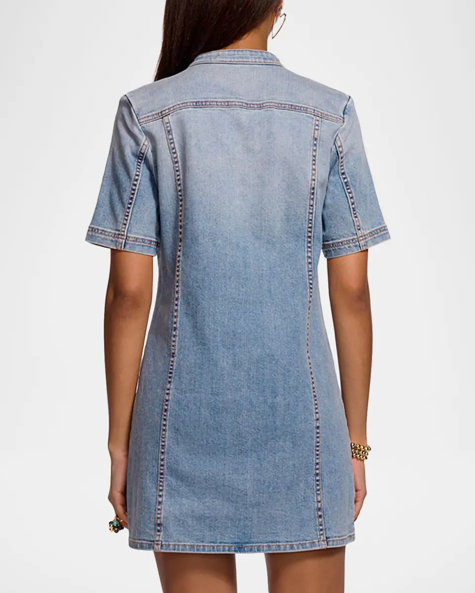 Ramy Brook Skylar Short-Sleeve Braided Denim Dress | Thumbnail 3 Ramy Brook Skylar Short-Sleeve Braided Denim Dress | Thumbnail 3