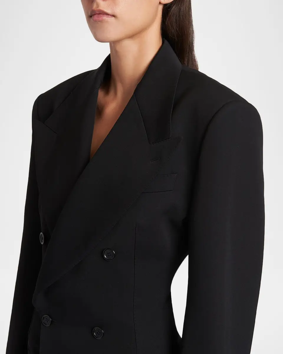 Dolce & Gabbana Exaggerated Shoulder Double-Breasted Silk Jacket | Thumbnail 3 Dolce & Gabbana Exaggerated Shoulder Double-Breasted Silk Jacket | Thumbnail 3