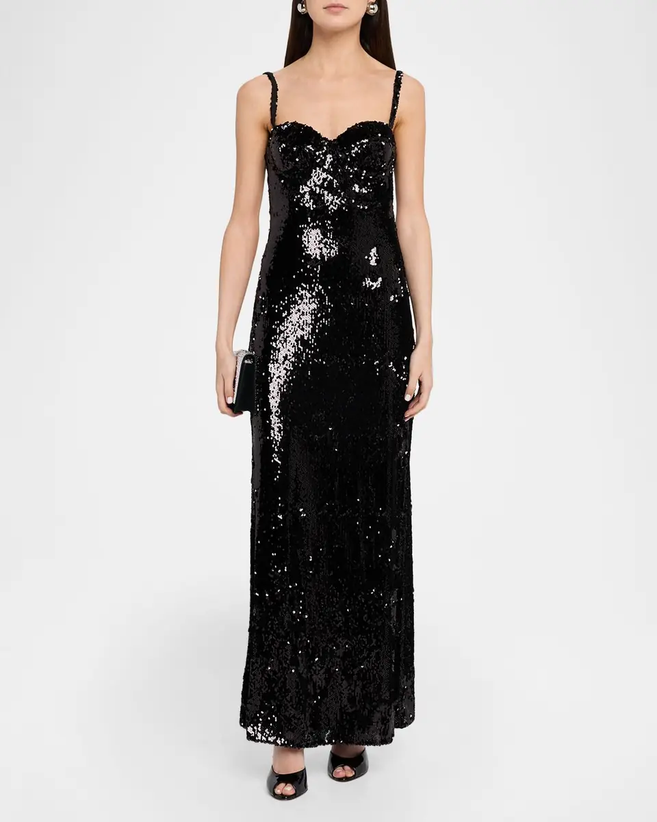 L'Agence Sayla Bias-Cut Sequined Gown | Thumbnail 2 L'Agence Sayla Bias-Cut Sequined Gown | Thumbnail 2