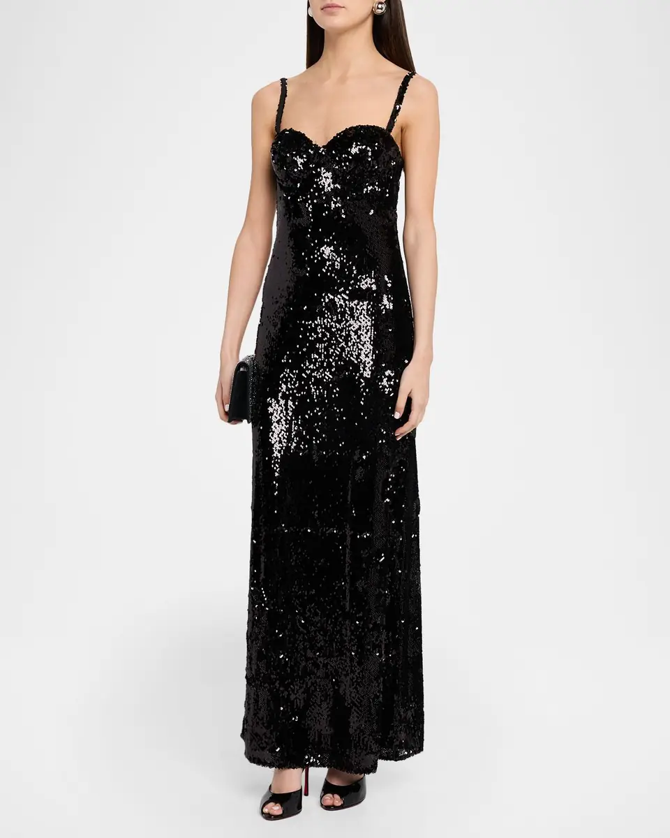 L'Agence Sayla Bias-Cut Sequined Gown | Thumbnail 4 L'Agence Sayla Bias-Cut Sequined Gown | Thumbnail 4
