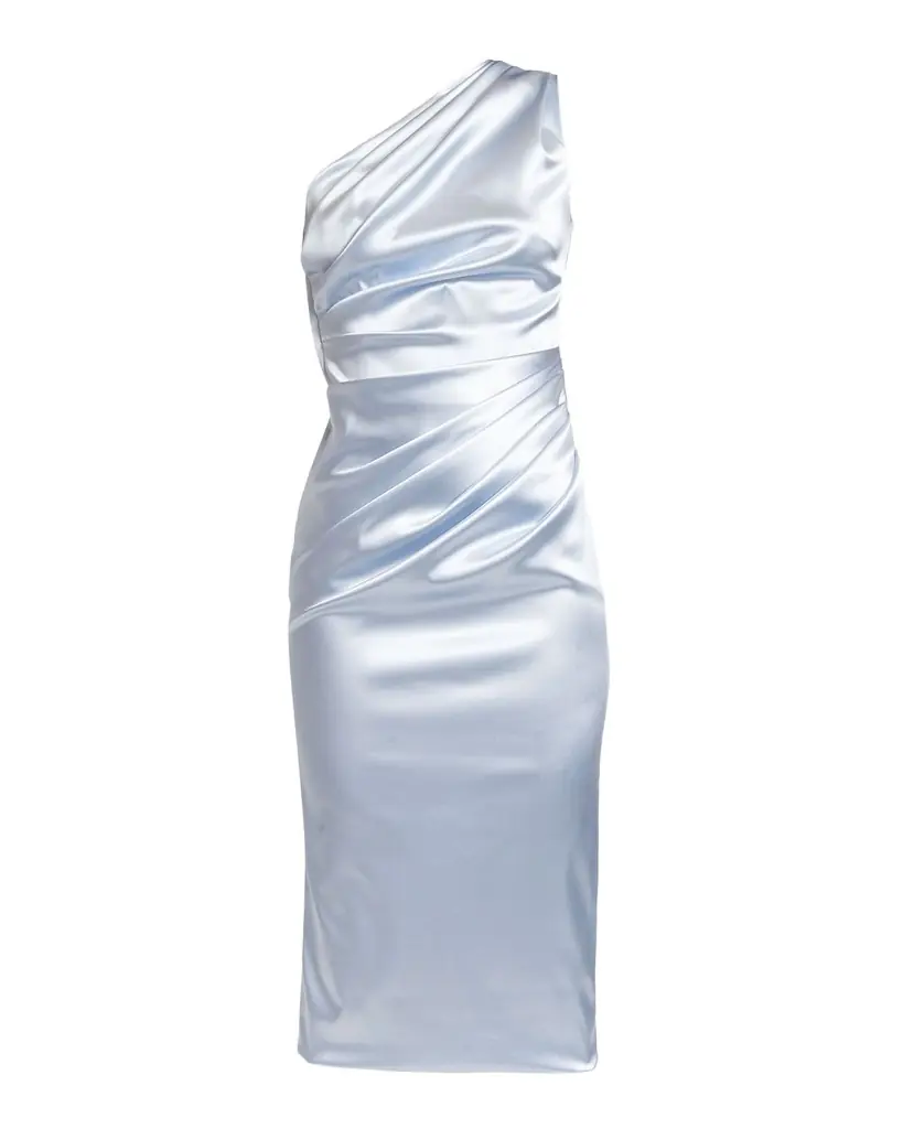 Draped Satin One-Shoulder Dress Draped Satin One-Shoulder Dress