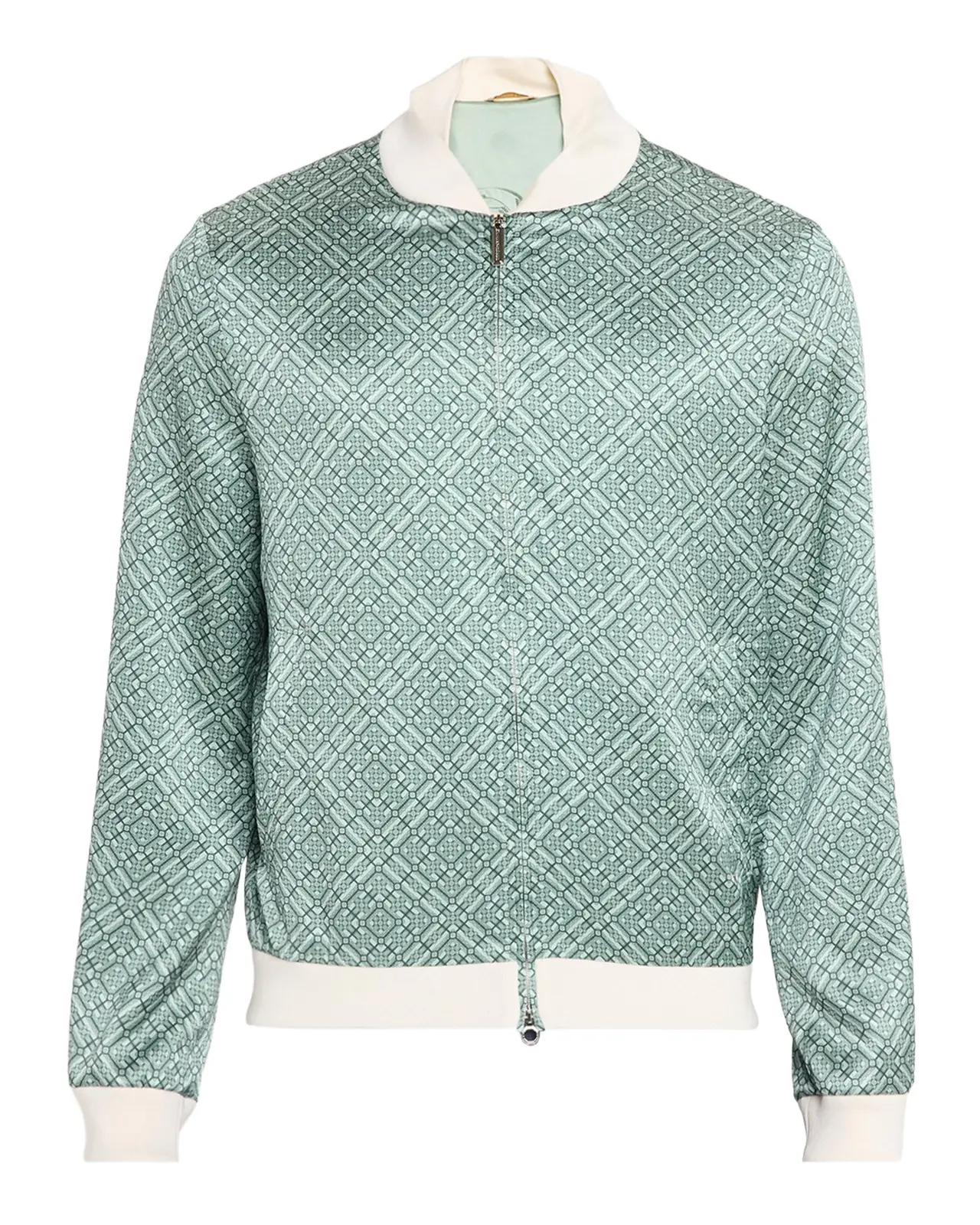 Men's Geometric Silk Bomber Jacket Men's Geometric Silk Bomber Jacket