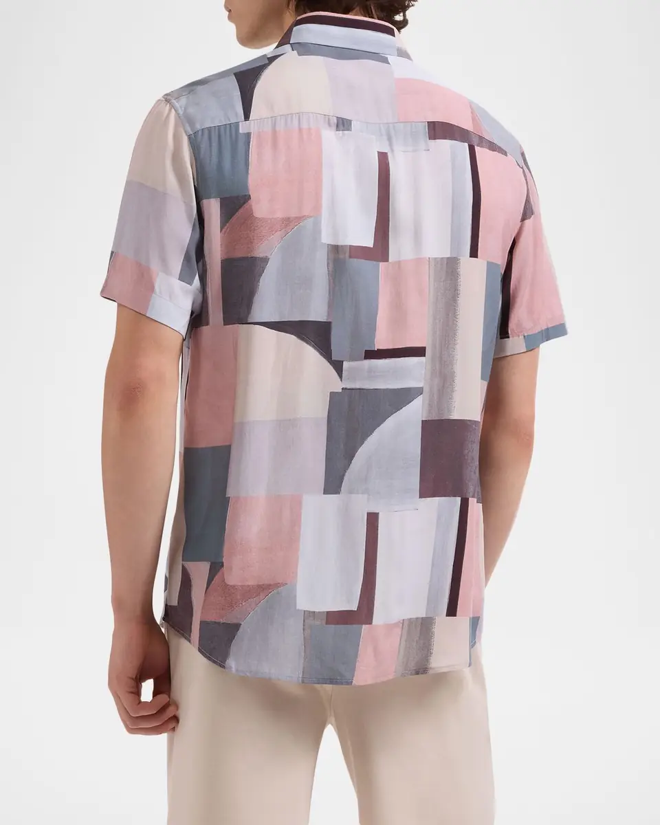 Bugatchi Men's Orson Abstract-Print Viscose Short-Sleeve Shirt | Thumbnail 3