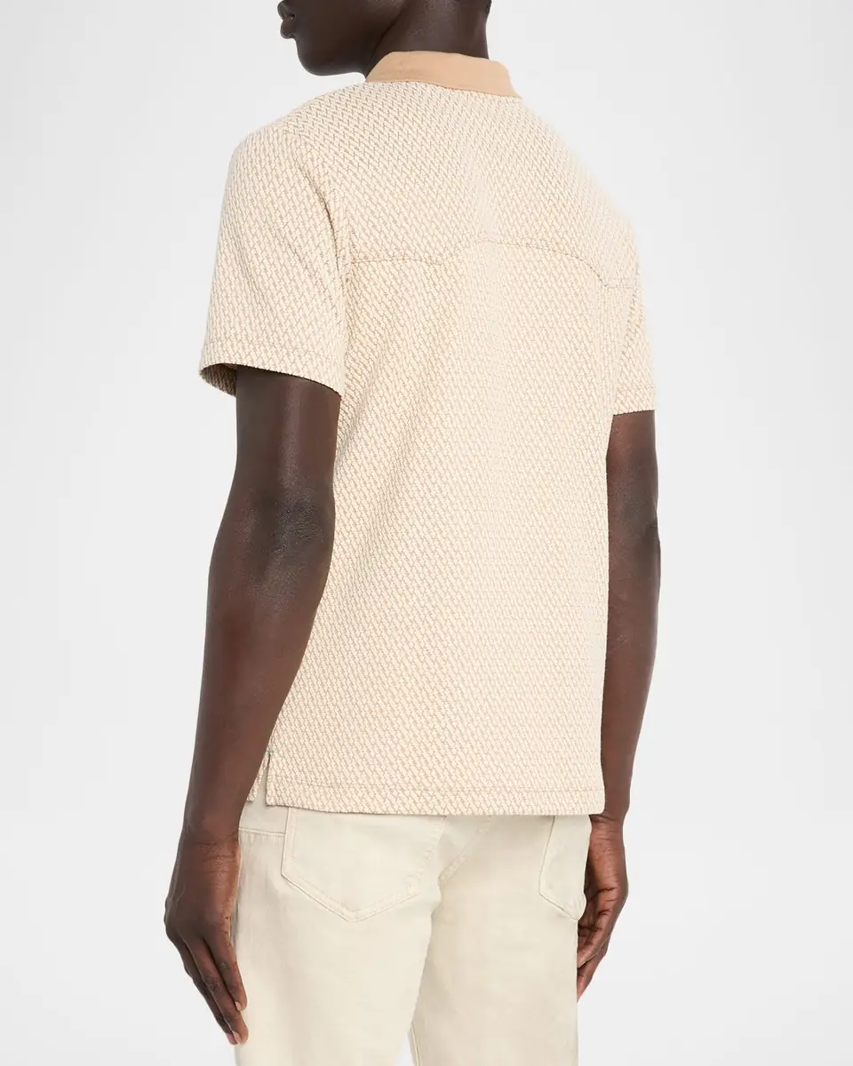 Scotch & Soda Men's Collared Short-Sleeve Jacquard Shirt | Thumbnail 3 Scotch & Soda Men's Collared Short-Sleeve Jacquard Shirt | Thumbnail 3