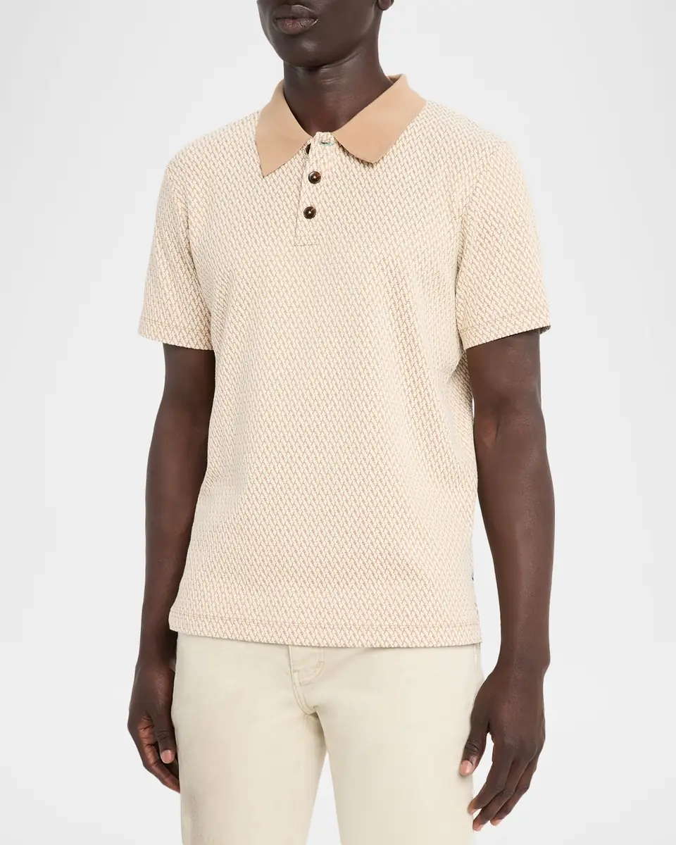 Scotch & Soda Men's Collared Short-Sleeve Jacquard Shirt | Thumbnail 4 Scotch & Soda Men's Collared Short-Sleeve Jacquard Shirt | Thumbnail 4