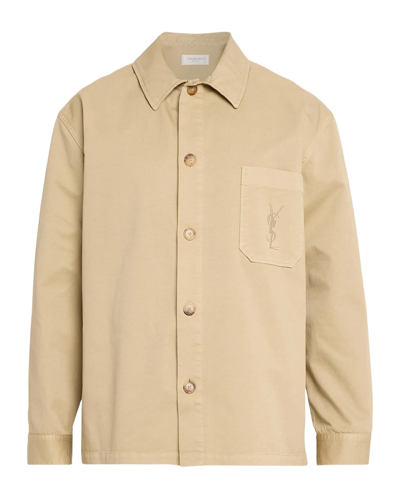 Saint Laurent Men's Downtown Cassandre-Pocket Overshirt
