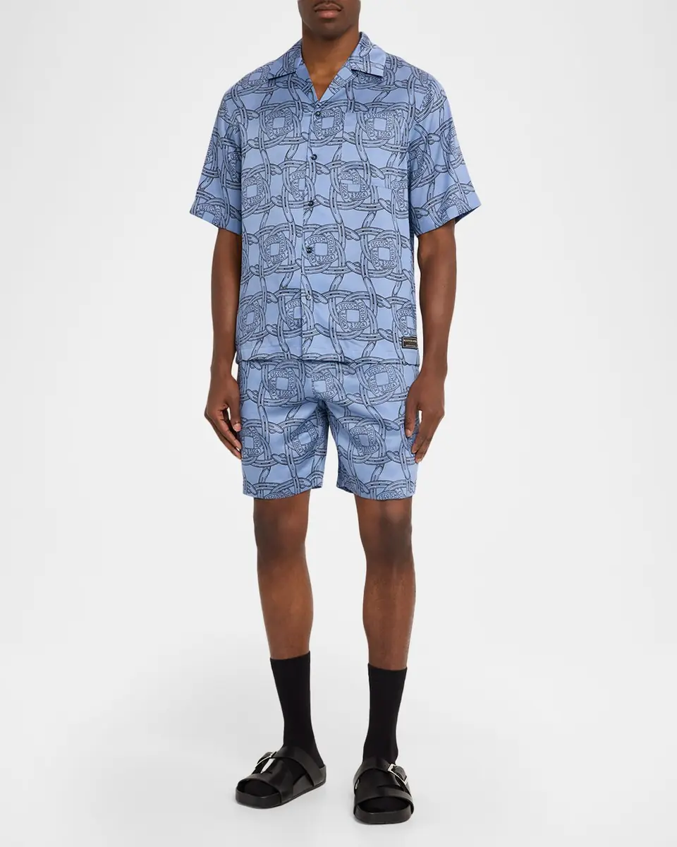 Scotch & Soda Men's Logo Horseshoe-Printed Drawstring Shorts | Thumbnail 2 Scotch & Soda Men's Logo Horseshoe-Printed Drawstring Shorts | Thumbnail 2