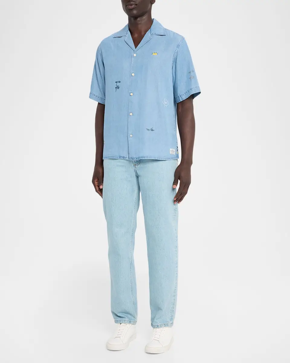 Scotch & Soda x Basquiat Men's Short-Sleeve Relaxed Shirt | Thumbnail 2