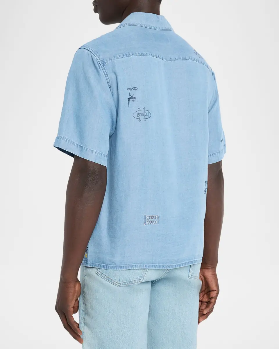 Scotch & Soda x Basquiat Men's Short-Sleeve Relaxed Shirt | Thumbnail 3