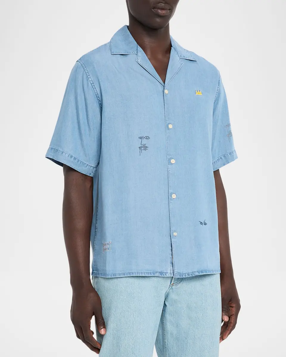 Scotch & Soda x Basquiat Men's Short-Sleeve Relaxed Shirt | Thumbnail 4