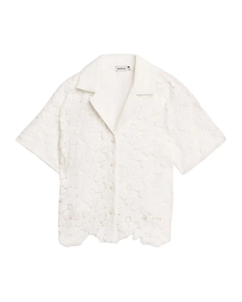 Simkhai Glenn Lace Camp Shirt | Image 1 Simkhai Glenn Lace Camp Shirt | Image 1