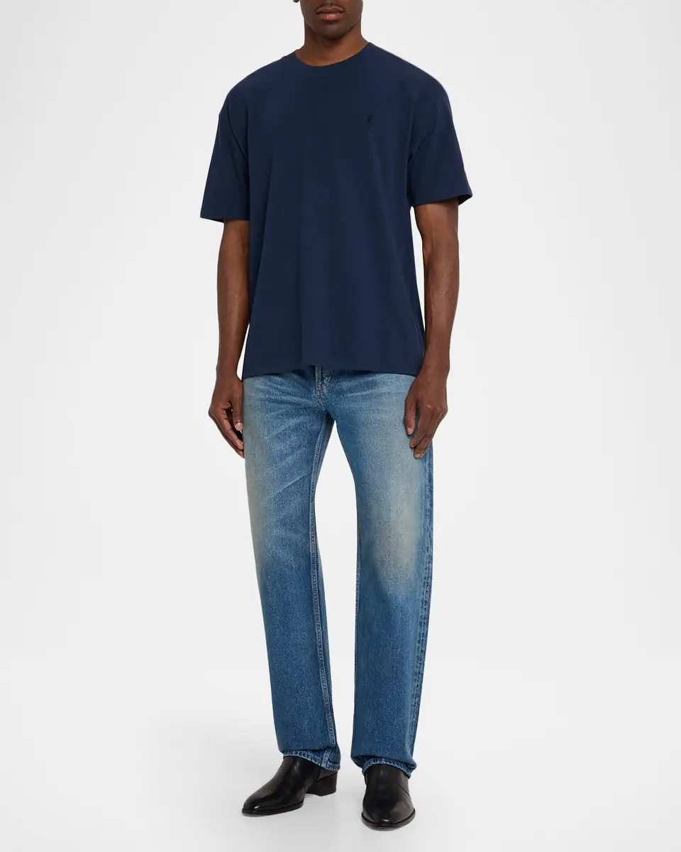 Saint Laurent Men's Embroidered Cassandre Logo T Shirt | Thumbnail 2