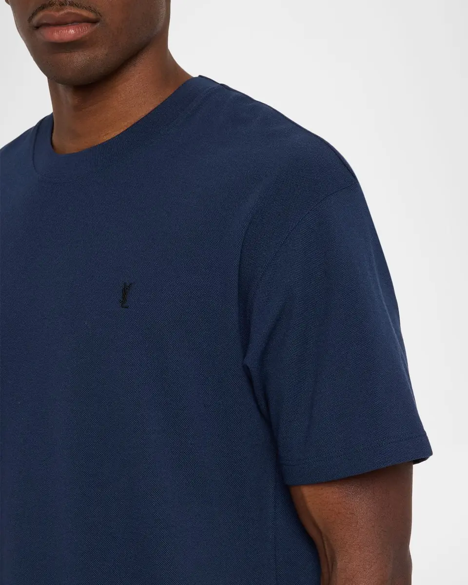 Saint Laurent Men's Embroidered Cassandre Logo T Shirt | Thumbnail 5