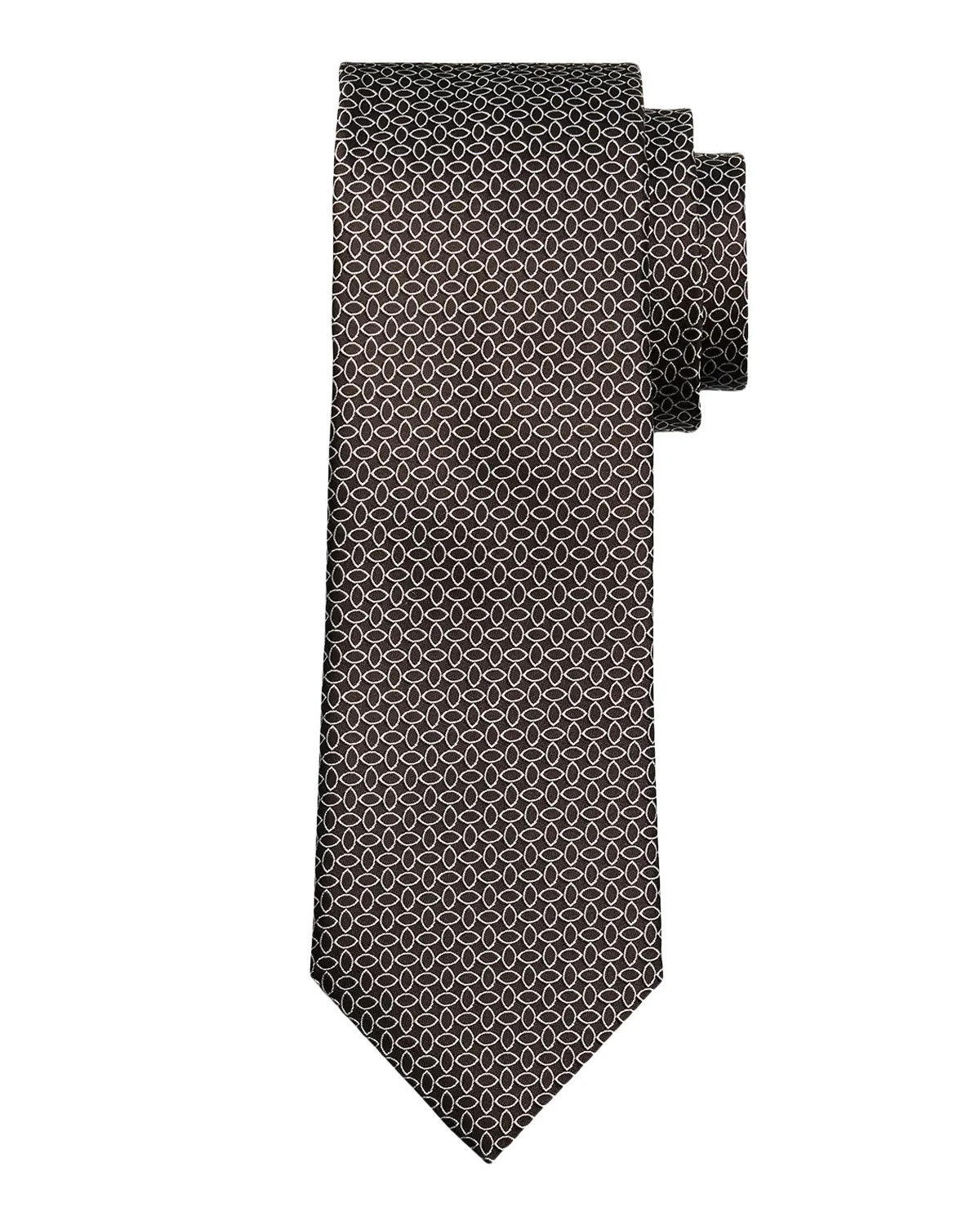 Men's Geometric Oval Silk Jacquard Tie