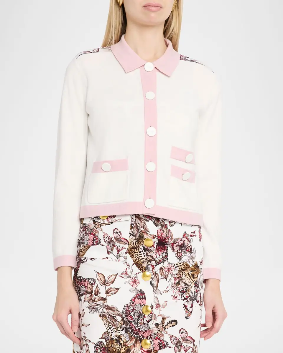 L'Agence Nomi Satin Back Cardigan | Thumbnail 4 L'Agence Nomi Satin Back Cardigan | Thumbnail 4