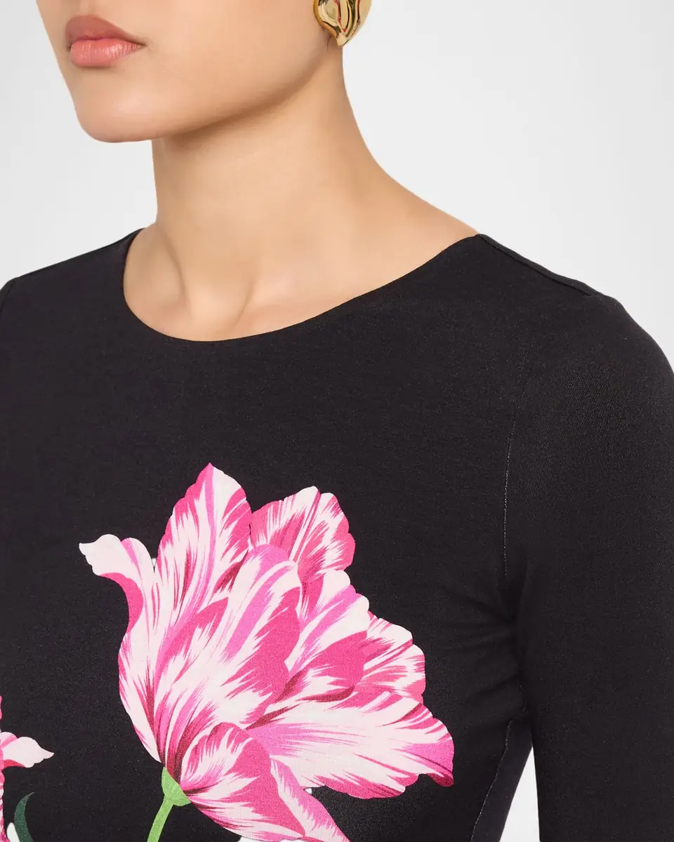Milly Abbygail Floral-Print Jersey Midi Sheath Dress | Thumbnail 5 Milly Abbygail Floral-Print Jersey Midi Sheath Dress | Thumbnail 5