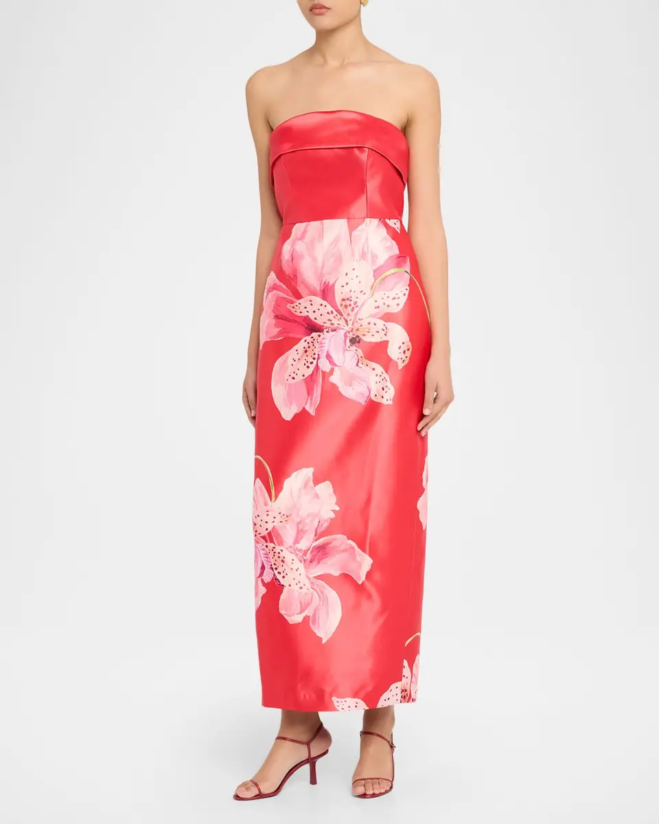 Milly Ciara Strapless Floral-Print Maxi Dress | Thumbnail 4 Milly Ciara Strapless Floral-Print Maxi Dress | Thumbnail 4