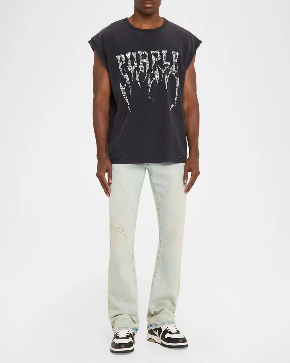 PURPLE Men's P004 Blowout Flare Jeans | Thumbnail 2 PURPLE Men's P004 Blowout Flare Jeans | Thumbnail 2