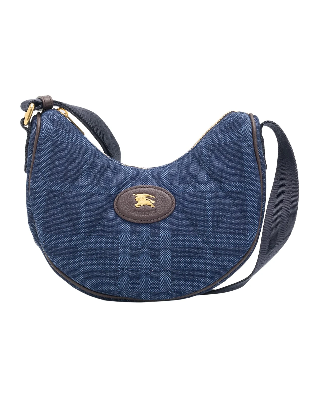 Horseshoe Quilted Cotton Denim Crossbody Bag Horseshoe Quilted Cotton Denim Crossbody Bag