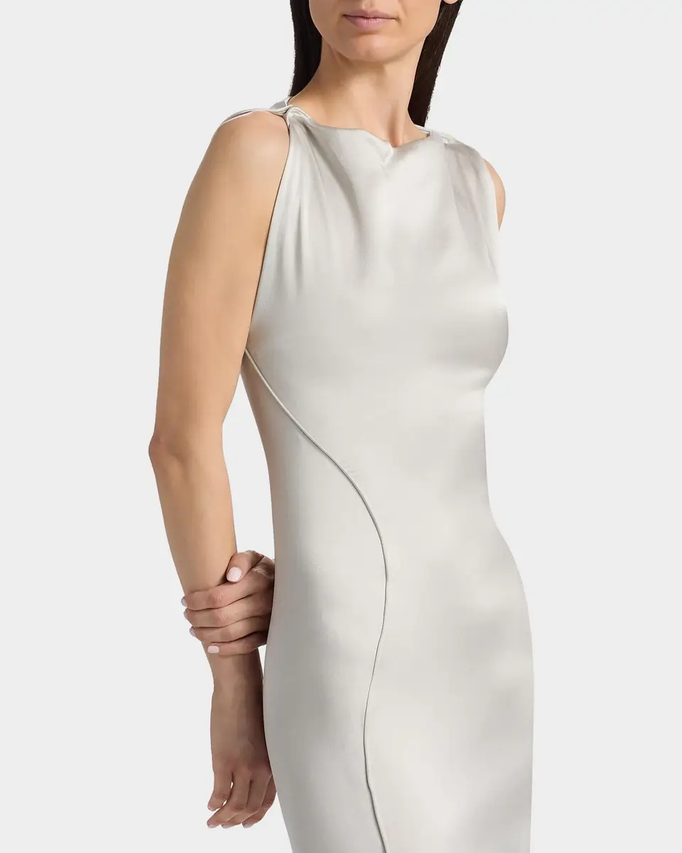 Victoria Beckham Carla Sleeveless Satin Slit Gown | Thumbnail 5