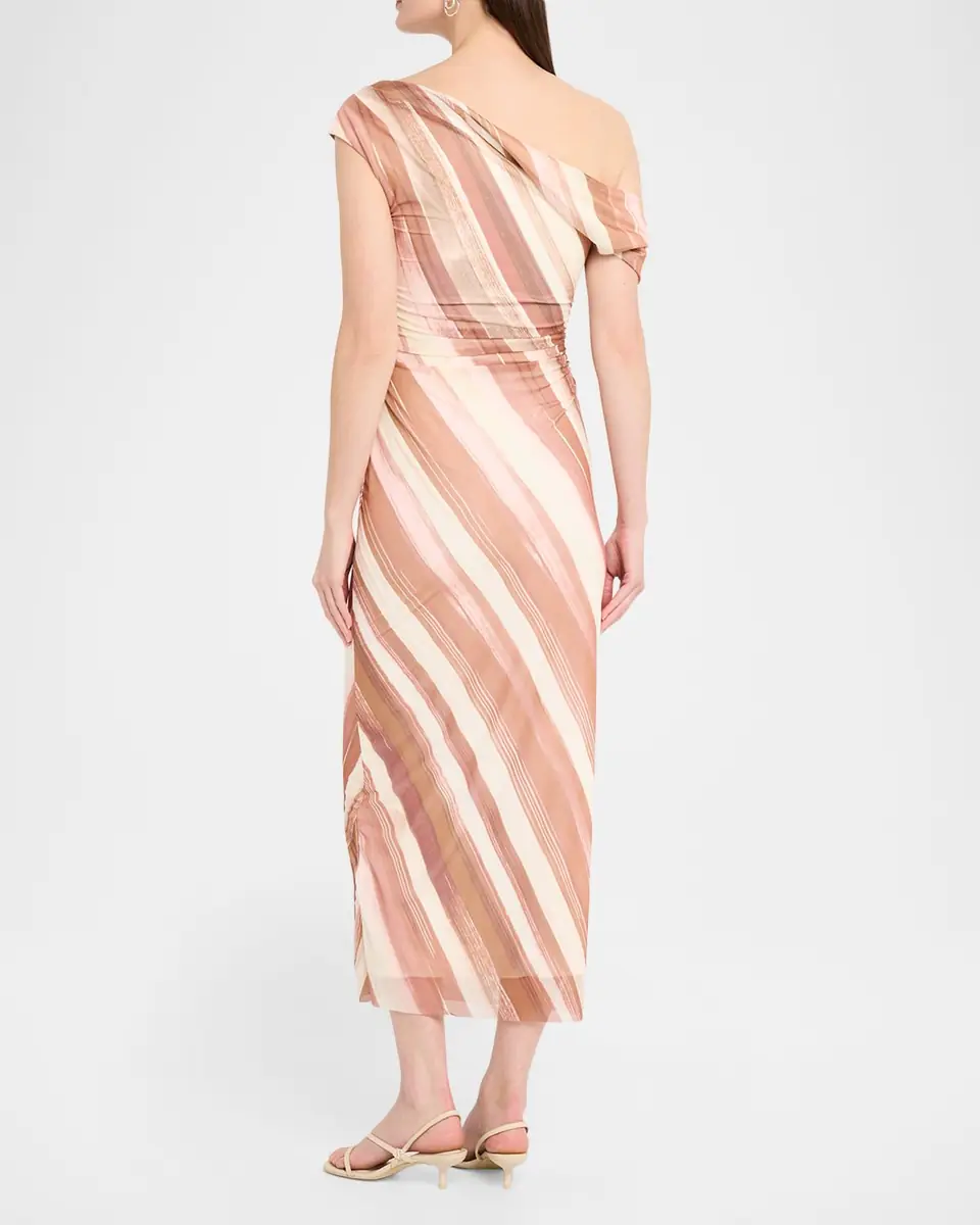 Significant Other Drew Stripe Draped Midi Dress | Thumbnail 2 Significant Other Drew Stripe Draped Midi Dress | Thumbnail 2