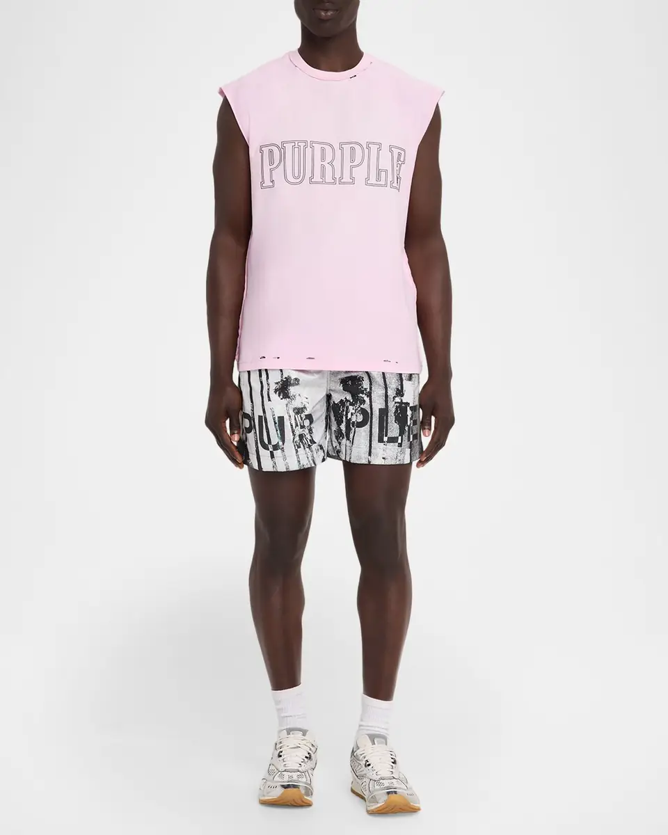 PURPLE Men's All-Round Palm Logo Pull-On Shorts | Thumbnail 2