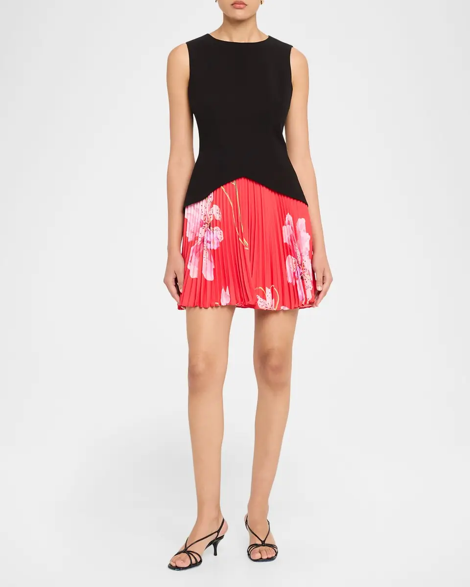 Milly Haddy Cady & Floral-Print Chiffon Mini Dress | Thumbnail 2
