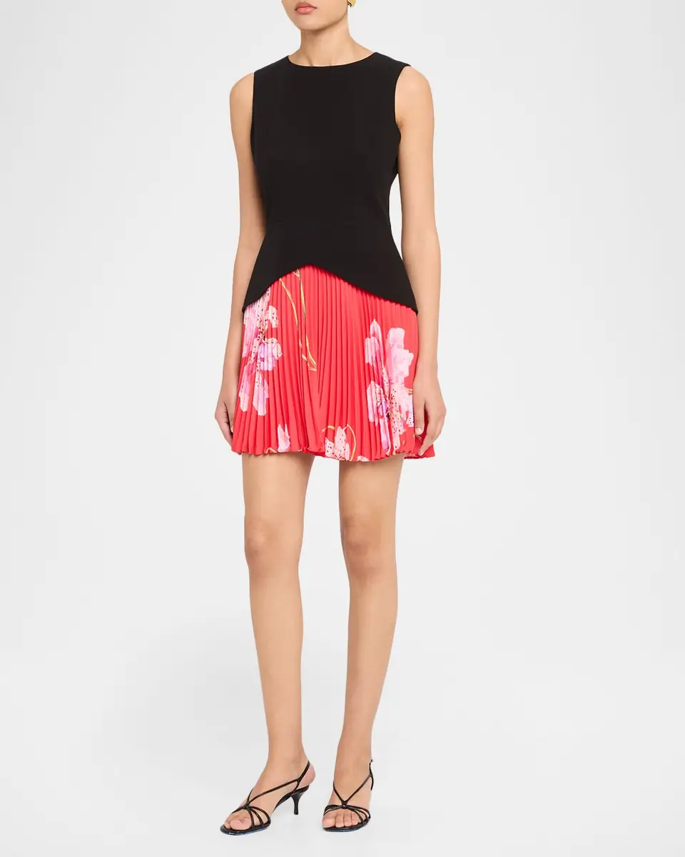 Milly Haddy Cady & Floral-Print Chiffon Mini Dress | Thumbnail 4