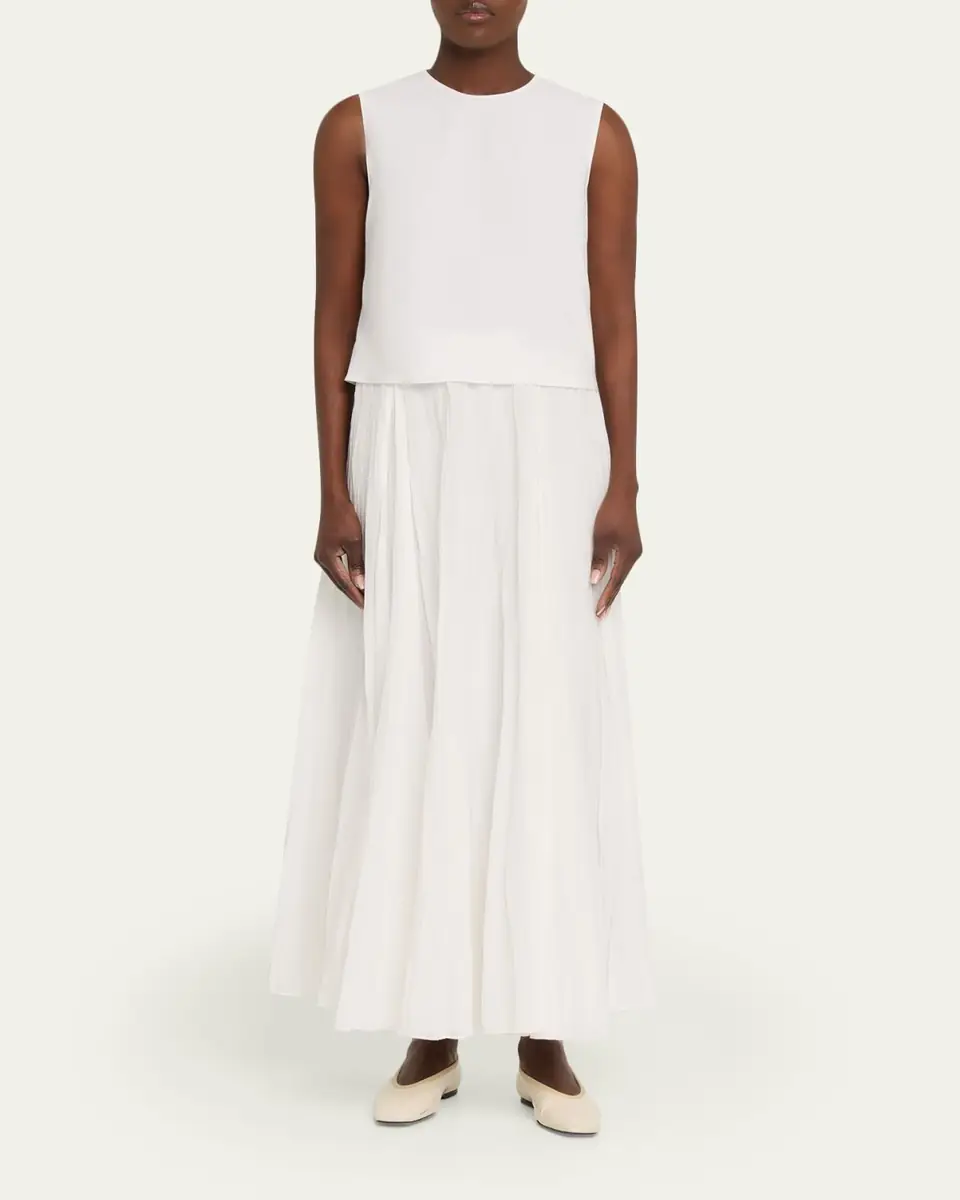 Vince Crinkled Plissé Cotton-Blend Maxi Skirt | Thumbnail 2 Vince Crinkled Plissé Cotton-Blend Maxi Skirt | Thumbnail 2