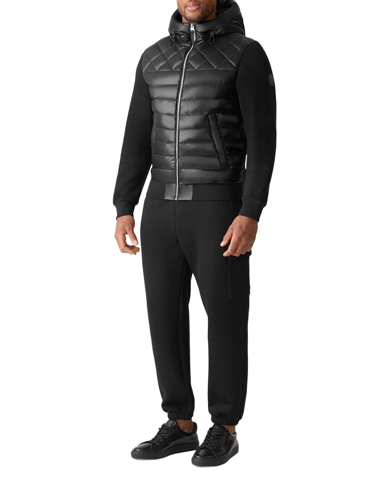 Men's Fletcher Mixed-Media Down Hooded Jacket Men's Fletcher Mixed-Media Down Hooded Jacket