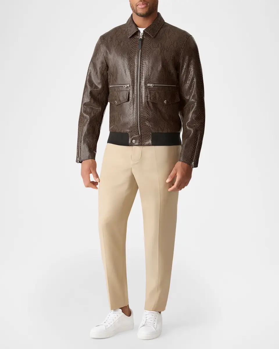 Mackage Men's Jakari Snake Pattern Leather Zip Jacket | Thumbnail 2 Mackage Men's Jakari Snake Pattern Leather Zip Jacket | Thumbnail 2