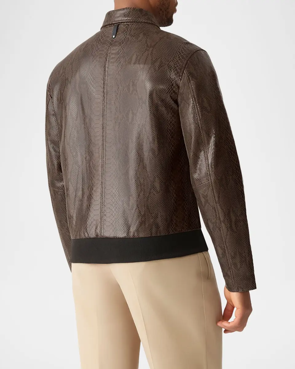 Mackage Men's Jakari Snake Pattern Leather Zip Jacket | Thumbnail 3 Mackage Men's Jakari Snake Pattern Leather Zip Jacket | Thumbnail 3