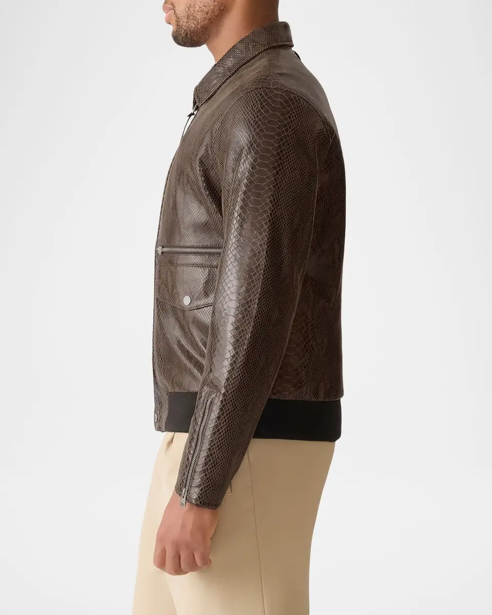 Mackage Men's Jakari Snake Pattern Leather Zip Jacket | Thumbnail 6 Mackage Men's Jakari Snake Pattern Leather Zip Jacket | Thumbnail 6