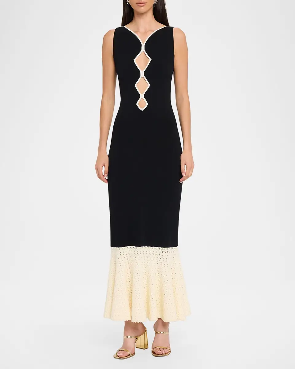 Et Ochs Maude Crochet-Hem Knit Midi Dress | Thumbnail 2 Et Ochs Maude Crochet-Hem Knit Midi Dress | Thumbnail 2