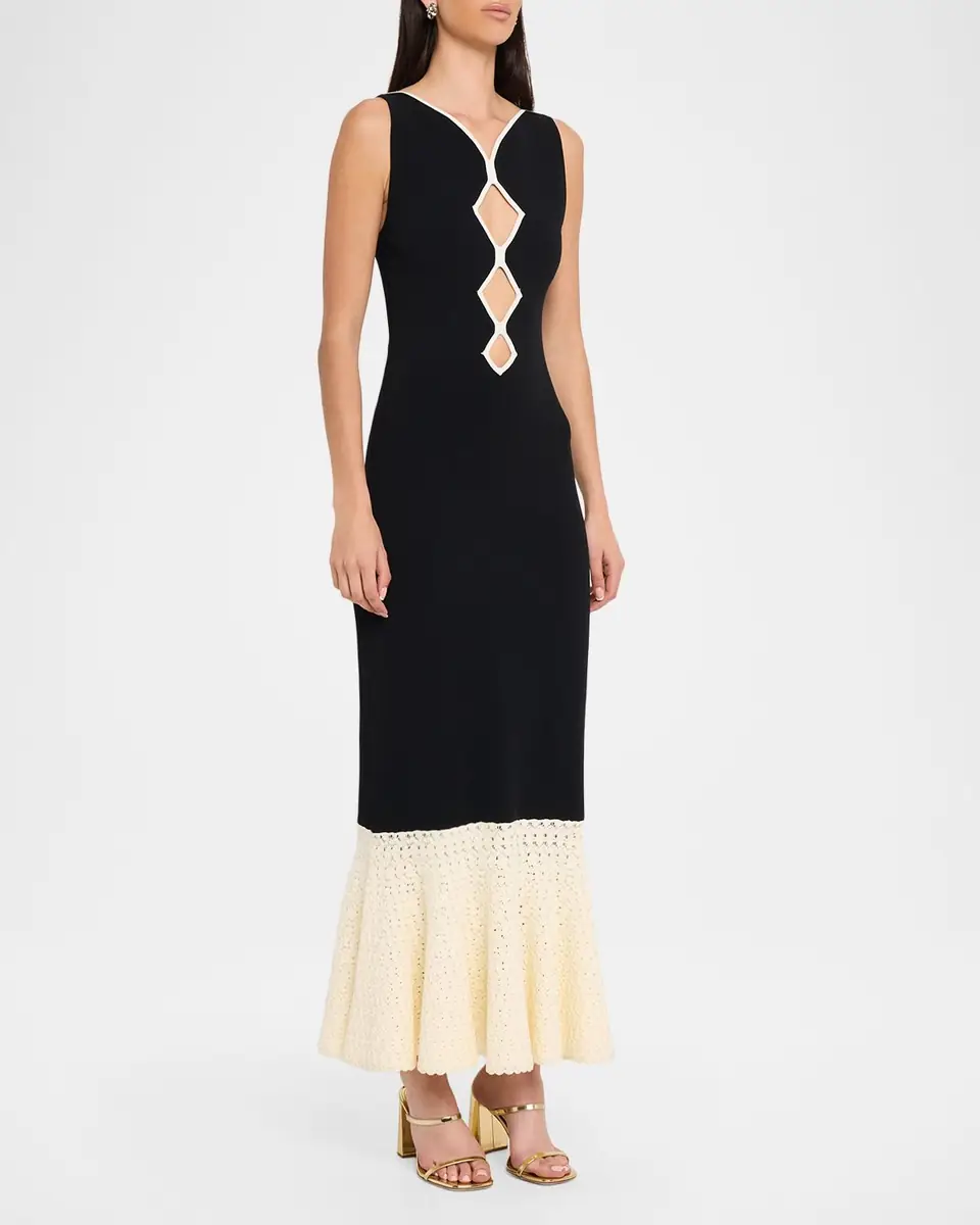 Et Ochs Maude Crochet-Hem Knit Midi Dress | Thumbnail 4 Et Ochs Maude Crochet-Hem Knit Midi Dress | Thumbnail 4