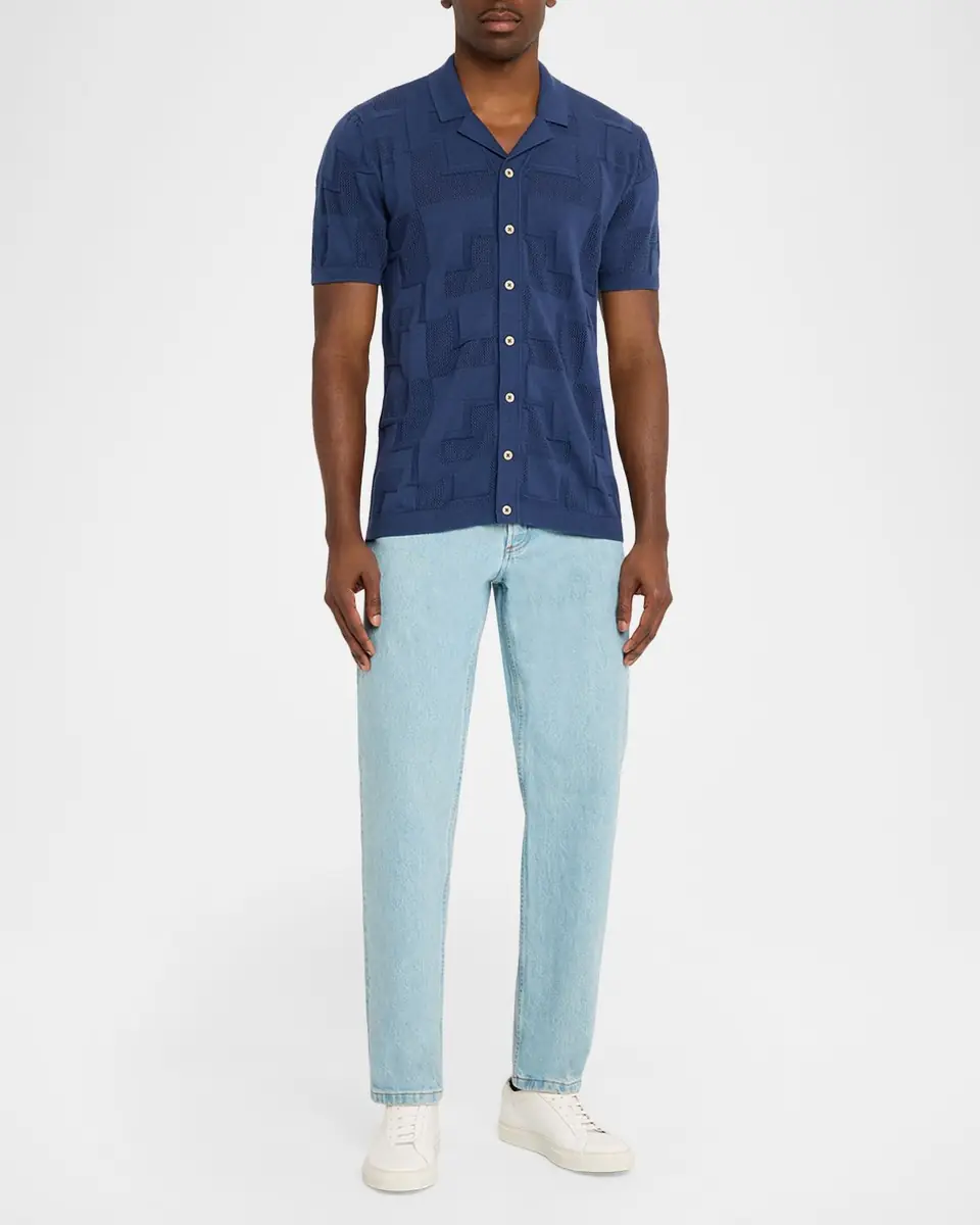 Robert Graham Men's Drayford Jacquard Knit Short-Sleeve Shirt | Thumbnail 2 Robert Graham Men's Drayford Jacquard Knit Short-Sleeve Shirt | Thumbnail 2