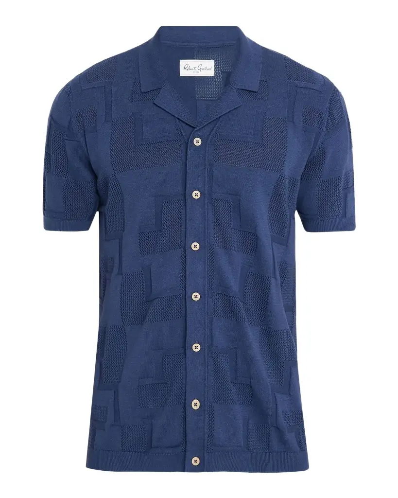 Men's Drayford Jacquard Knit Short-Sleeve Shirt Men's Drayford Jacquard Knit Short-Sleeve Shirt