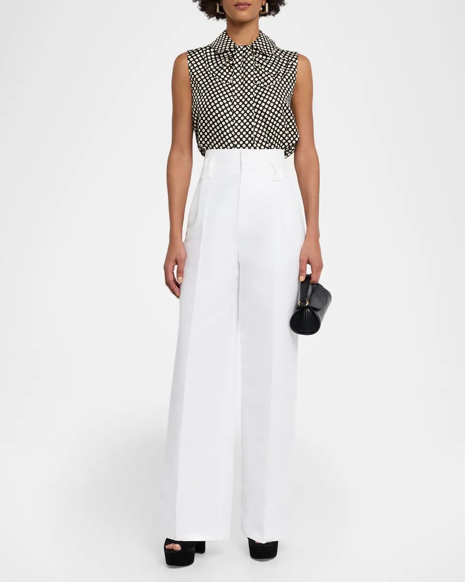Dice Kayek Single-Pleat Straight-Leg Cotton Trousers | Thumbnail 2 Dice Kayek Single-Pleat Straight-Leg Cotton Trousers | Thumbnail 2