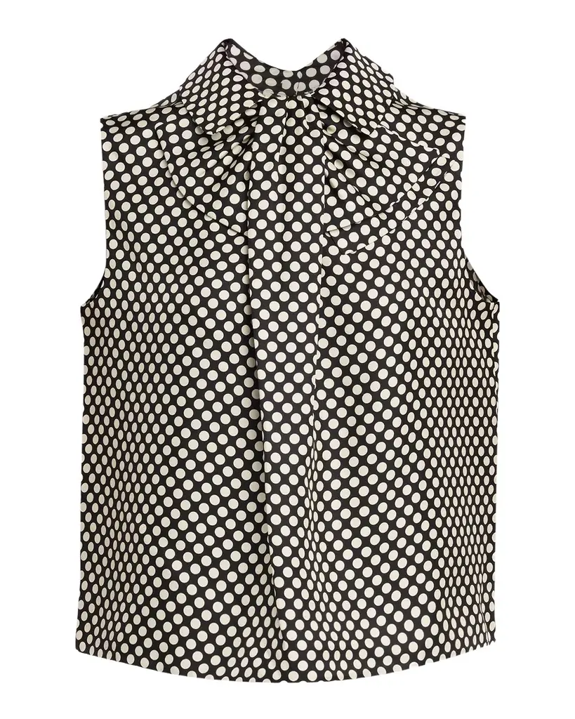 Dice Kayek Polka Dot Silk Twill Sleeveless Blouse | Image 1 Dice Kayek Polka Dot Silk Twill Sleeveless Blouse | Image 1
