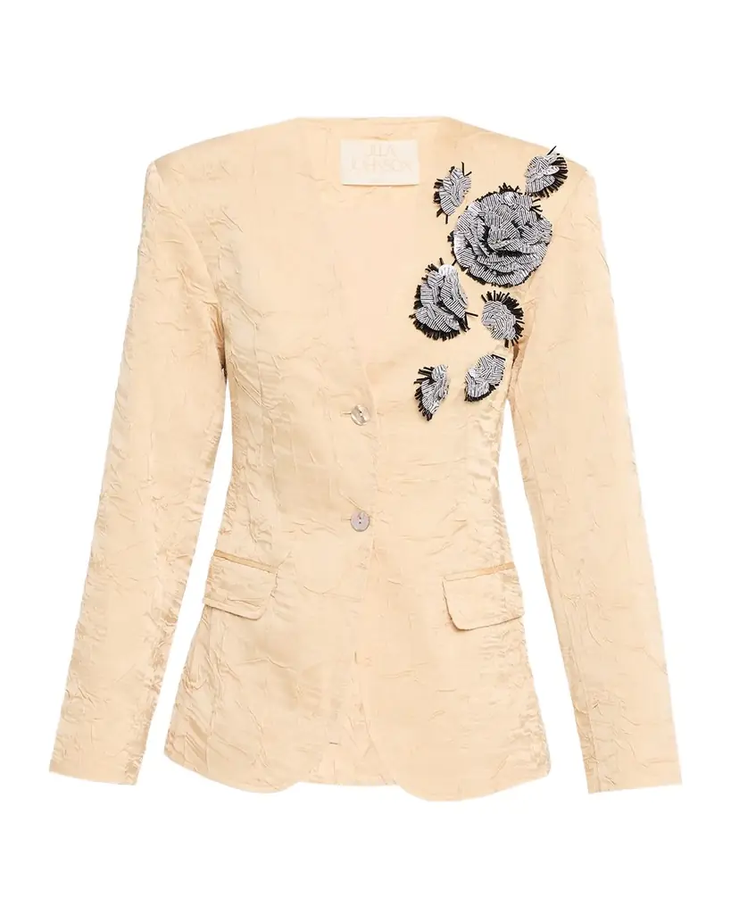 Ulla Johnson Otto Embroidered Satin Jacket | Image 1 Ulla Johnson Otto Embroidered Satin Jacket | Image 1