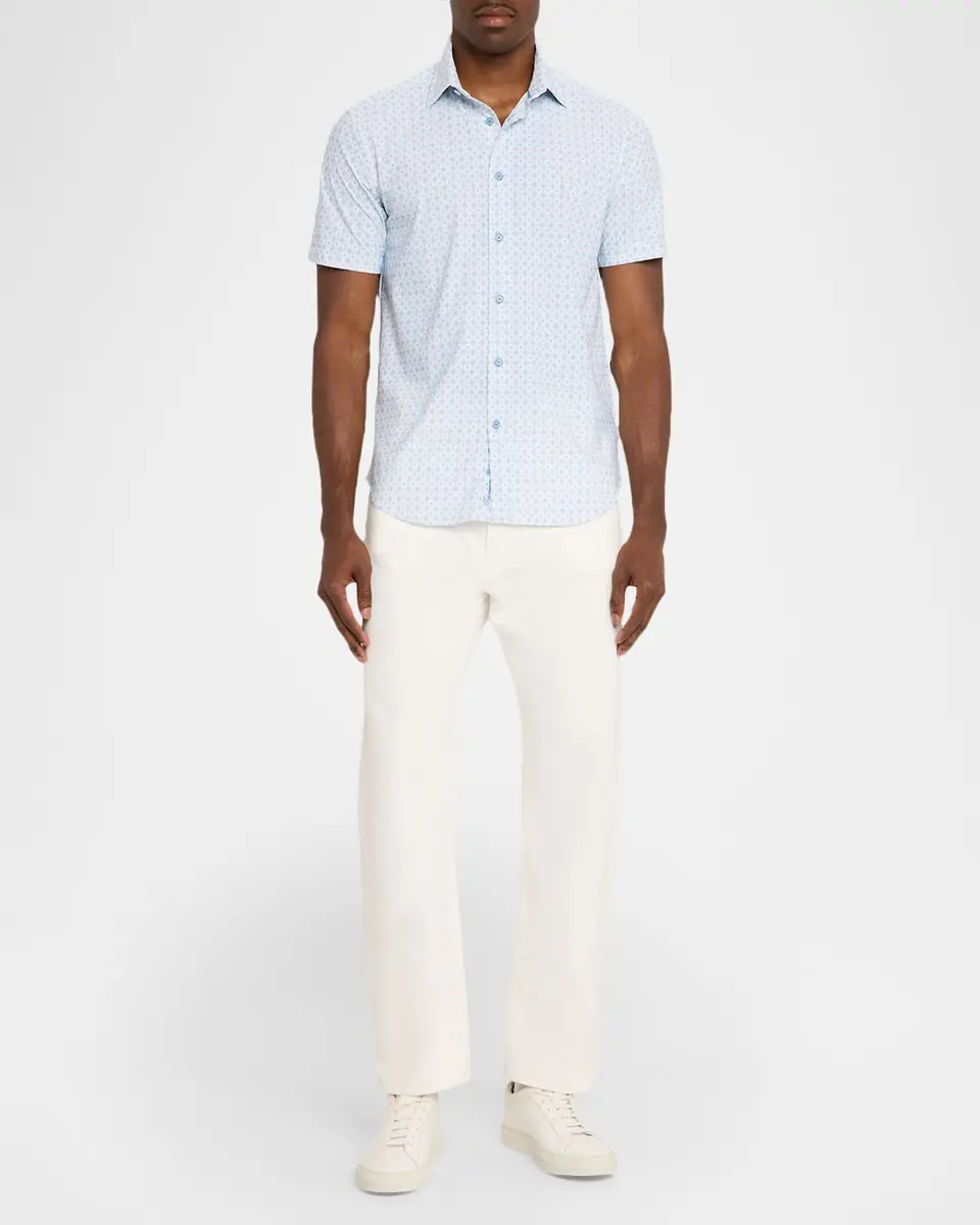 Robert Graham Men's Brompton Geometric Stretch Nylon Short-Sleeve Shirt | Thumbnail 2 Robert Graham Men's Brompton Geometric Stretch Nylon Short-Sleeve Shirt | Thumbnail 2