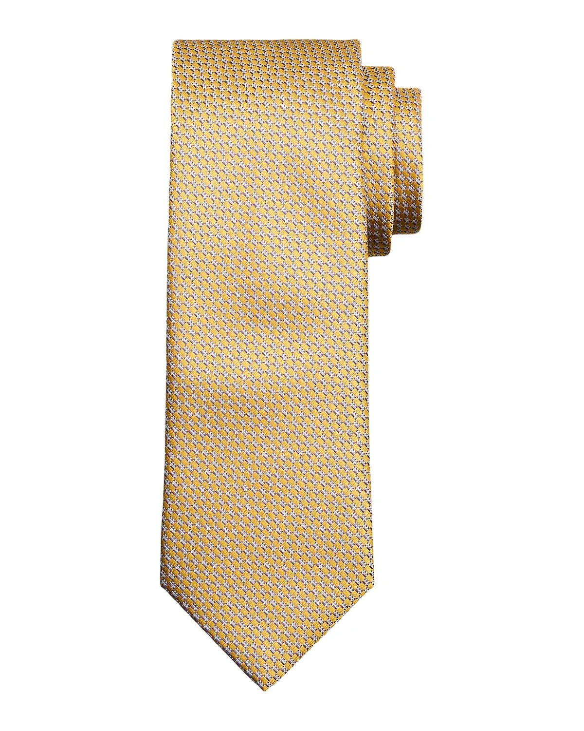Men's Geometric-Woven Jacquard Silk Tie