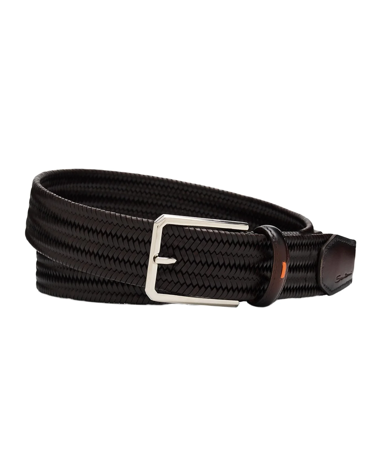 Santoni Men's Woven Leather Belt