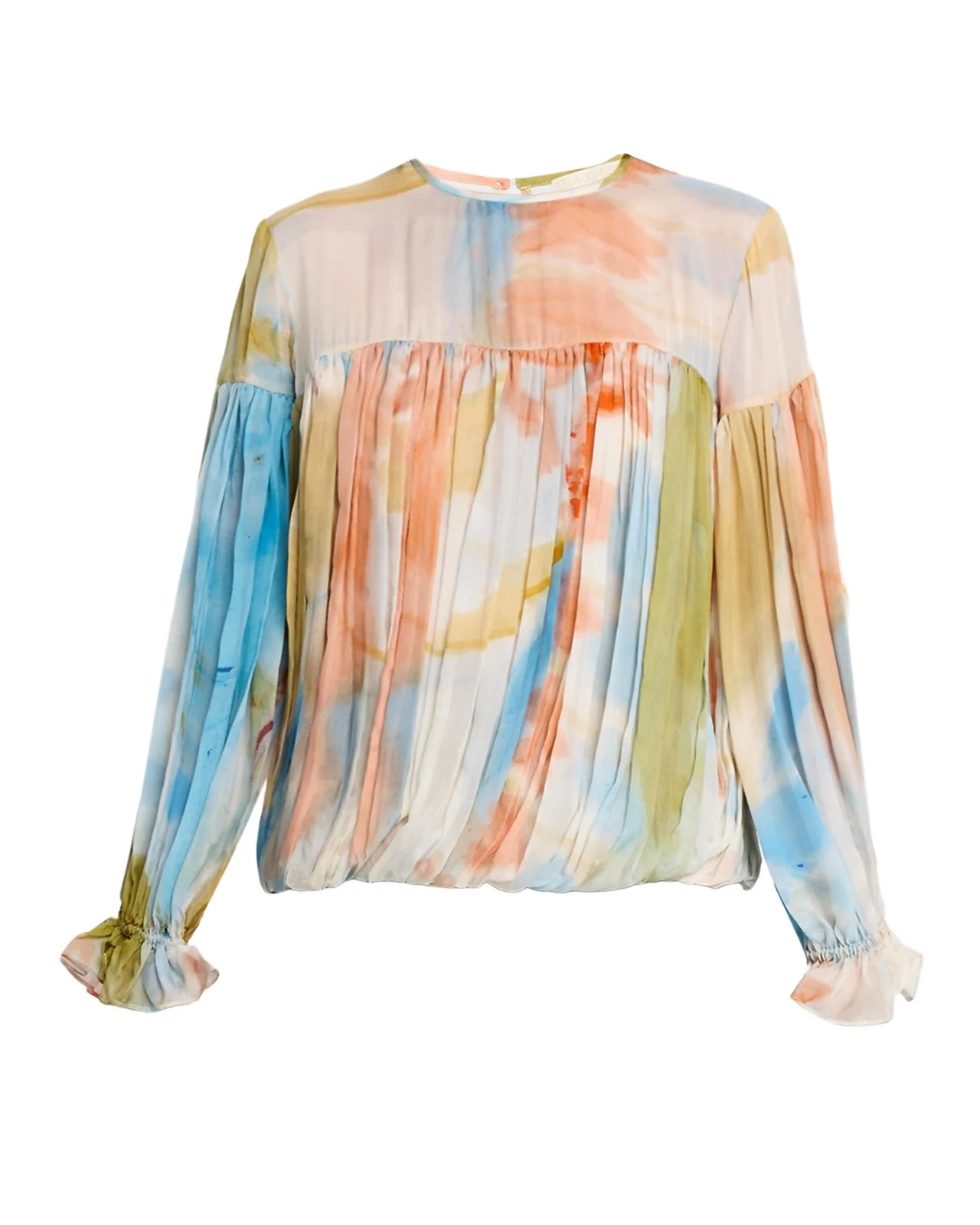 x Helen Frankenthaler Pearl Draped Silk-Chiffon Blouse x Helen Frankenthaler Pearl Draped Silk-Chiffon Blouse