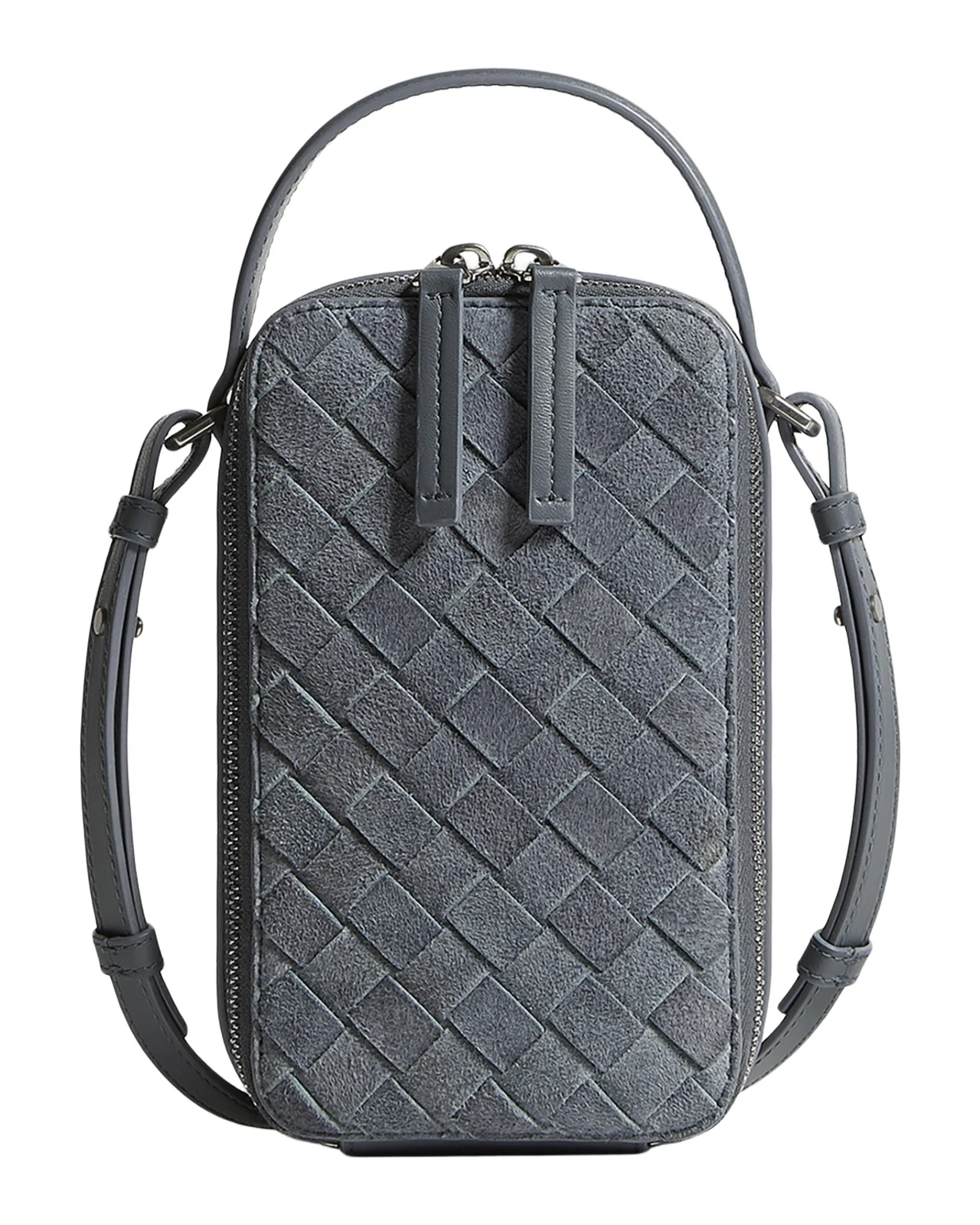 Men's Getaway Intrecciato Suede Phone Pouch