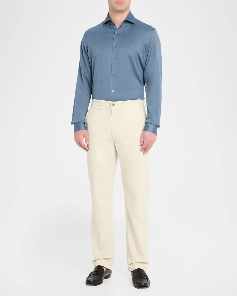 Canali Men's Cotton and Lyocell Sport Shirt | Thumbnail 2