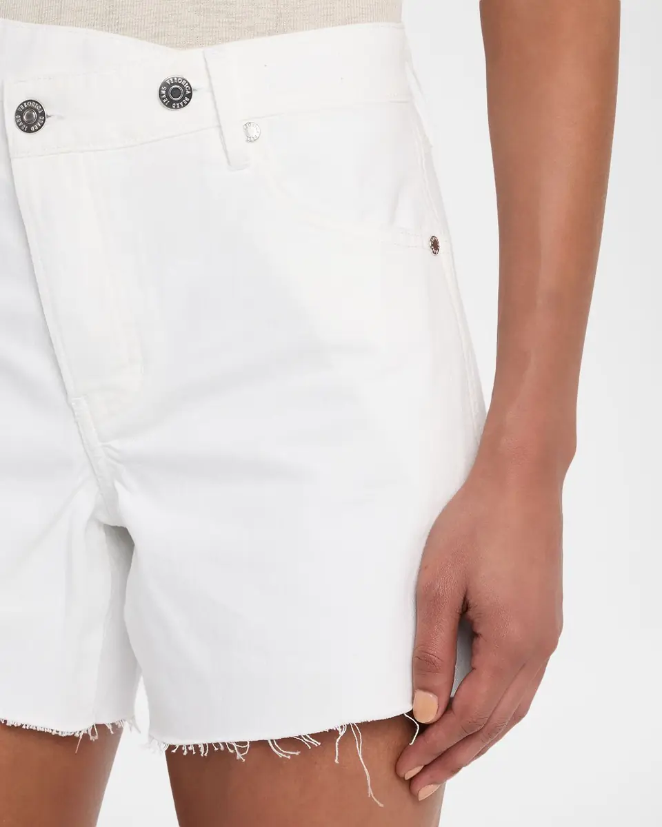 Veronica Beard Ellis Mid-Rise Crossover Denim Shorts | Thumbnail 5
