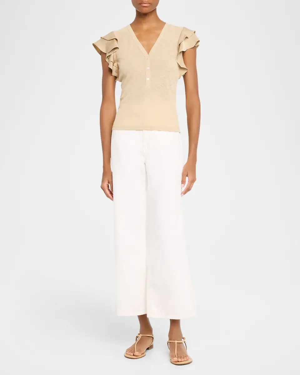 Veronica Beard Aphrodite Flutter-Sleeve Top | Thumbnail 2 Veronica Beard Aphrodite Flutter-Sleeve Top | Thumbnail 2