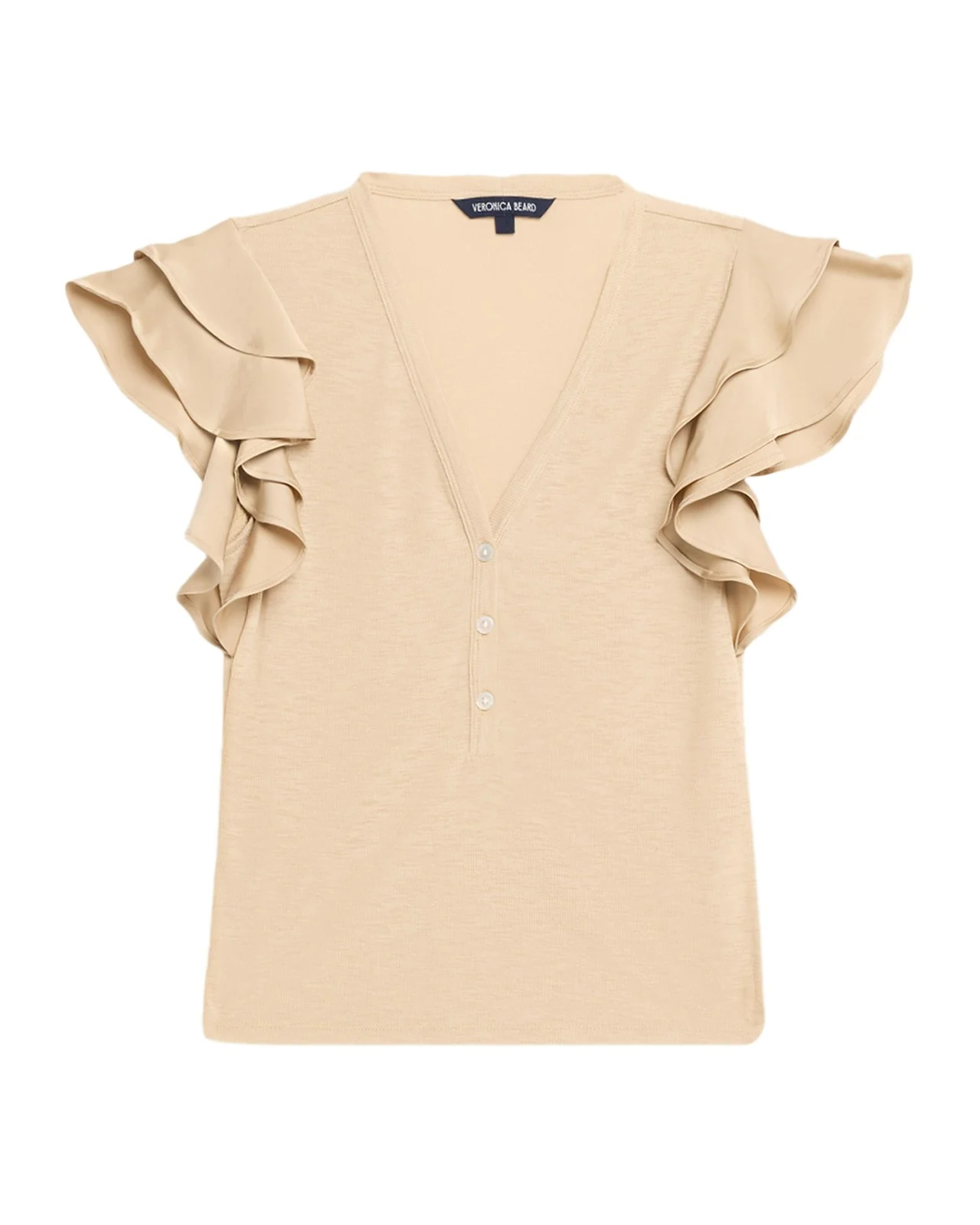 Veronica Beard Aphrodite Flutter-Sleeve Top